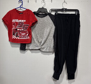Girls Clothes Size M (7/8) Disney Pixar Mcqueen Tee, Place Top, Zella Joggers